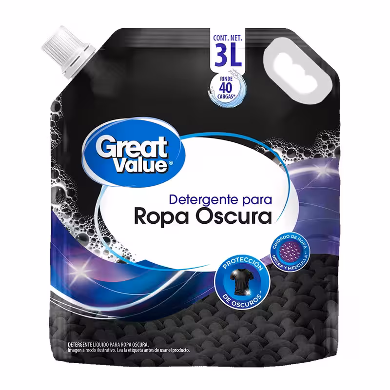 thumbnail image 1 of Detergente Liquido para ropa Obscura Great Value 3 litros Doy Pack, 1 of 5