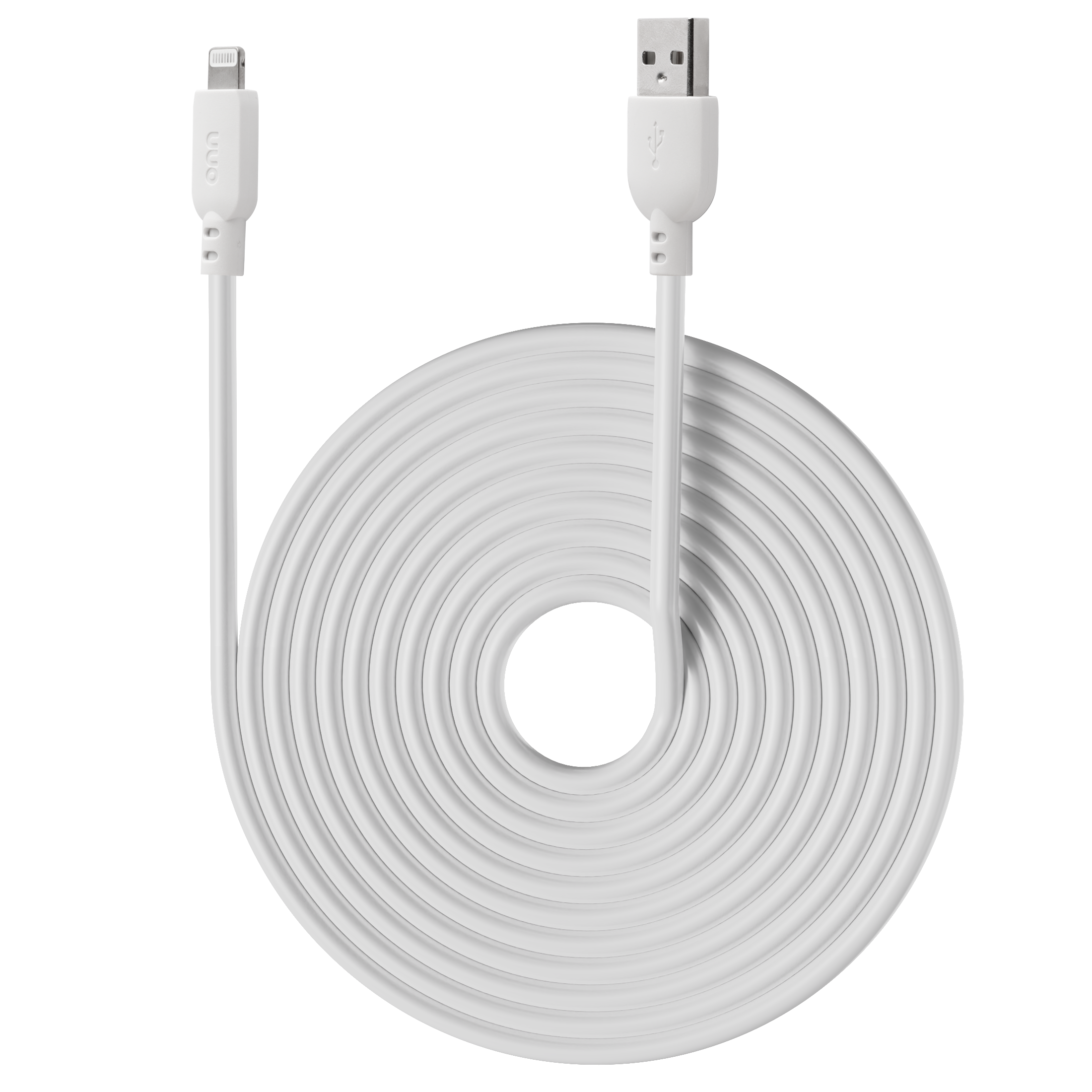 onn 10-Foot Lightning to USB Cable, White