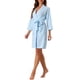 thumbnail image 4 of Bata de baño de waffle para mujer INSPIRE CHIC, suave de chenilla, kimono, spa y baño, longitud media, color azul cielo M, 4 of 6
