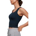 thumbnail image 3 of Softembrace Casual Tops for Women Soft Double Lined Scoop Neck Crop Sleeveless Shirts Basic Going Out Tanks, 3 of 6