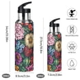 thumbnail image 2 of Yayeee 20oz Insulated Water Bottle Double Wall Stainless Steel with Flip Straw Lid, Vibrant Flowers Pattern, 2 of 7