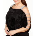 thumbnail image 1 of MSK Blusa de terciopelo para mujer, negro, 2X, 1 of 1