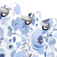 thumbnail image 3 of Watercolor Blue Floral Blackout Curtains, 55W x 72/84L Living Room Bedroom Curtains, Heat Insulation and Sun Protection, 2-Pack, 3 of 6
