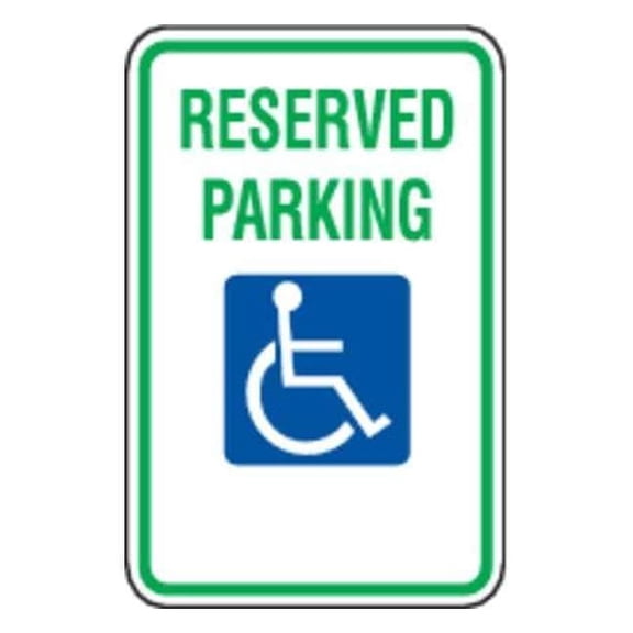 Zing Reserved Handicap Parking Sign,18"X12, 2197 2197