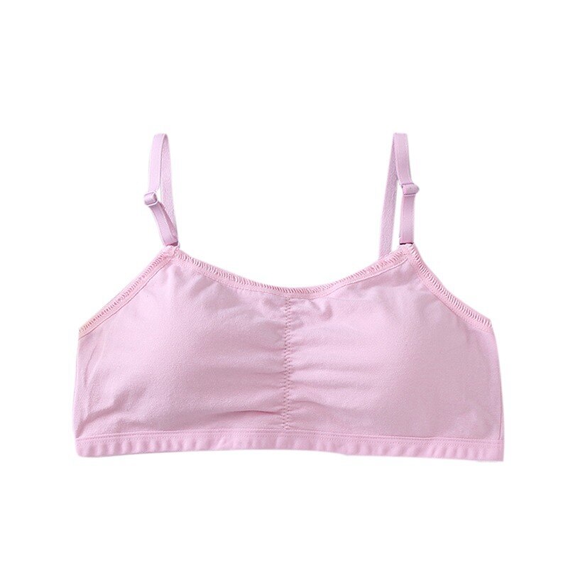 1218T Teenage Girls Underwear Cotton Training Bra Thin Strap With Cup Pad Kids Children Cotton