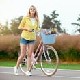 thumbnail image 3 of Rattan Bicycle Front Basket Handwoven Kid Adult Bike Handlebar Carrier Bag, 3 of 6