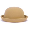 thumbnail image 1 of Trendy Women Solid Color Bowler Derby Wool Felt Hat, 1 of 5