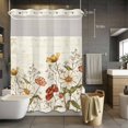 thumbnail image 5 of Daisy Flowers No Hooks Shower Curtain with Snap-in Liner Plants Retro Shower Curtains for Bathroom, Waterproof, Easy Install, Washable 48"x72", 5 of 9