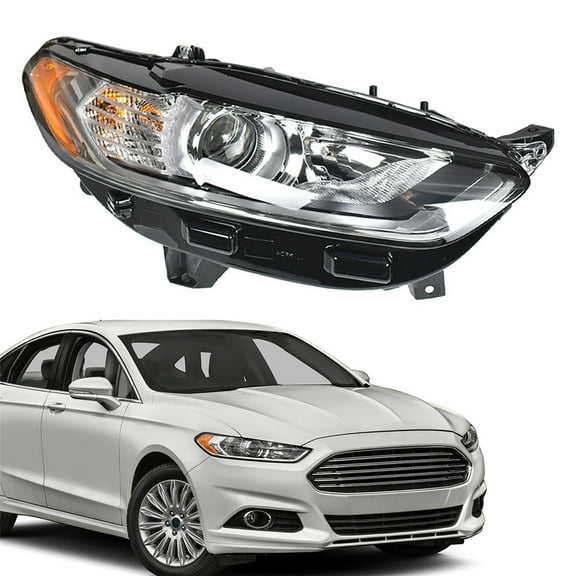 Labwork Headlight Assembly Black Headlamp Housing Fit for 2013 2014 2015 2016 Ford Fusion, Front Right (Passenger Side)