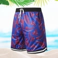 thumbnail image 2 of BOOMNY Shorts For Men Casual Printed Mesh Elastic Waist Drawstring Basketball Sports Shorts For Man Soft Loose Fit Summer Workout Shorts Leisure Mens Dailywear, 2 of 3