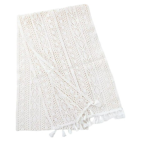 

Crochet Tassel Breathable Romantic Handmade Woven Tablecloth for Picnic Tables Kitchen Wedding Coffee Tables Gardens 30x280cm