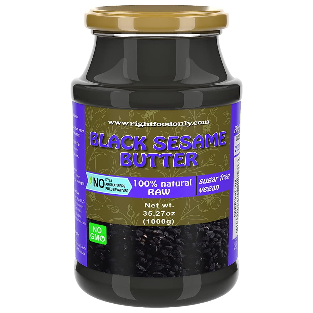 Black Sesame Seed Butter 2,2 lb Healthy Nut Spread Vegan Food Good Source of Plant