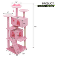 thumbnail image 3 of Magshion 70" Cat Tree & Cat Condo Scratching Post Tower with Top Cat Perch and Cat Caves, Soft Pink, 3 of 11