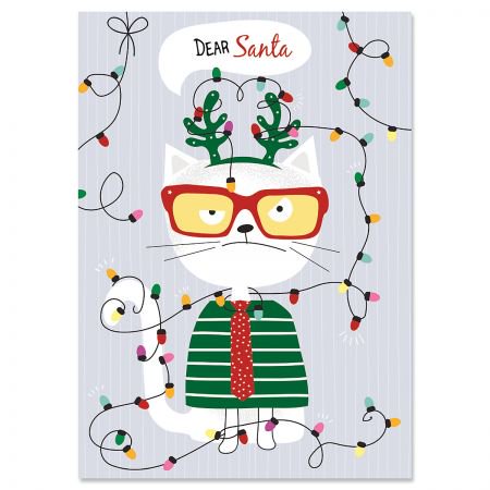 Current Catalog Christmas Cards Tangled Cat Christmas Cards - Holiday Greeting Cards, Set of 18, Large 5