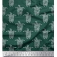 thumbnail image 1 of Soimoi Tissu Crêpe Polyester Imprimé Tortue au Mètre 52 Pouces de Large, 1 of 3