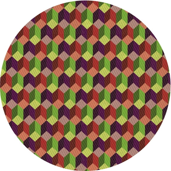 Ahgly Company Indoor Round Patterned Dark Golden Rod Brown Area Rugs, 5' Round