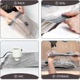 thumbnail image 5 of Vacuum Seal Bags for Clothing - 15 Pack Vacuum Storage Bags With Electric Pump, Space Saver Bags for Luggage, Blankets - Press & Pump Compression Bags for Travel Essentials, 5 of 5