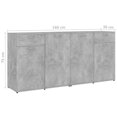 thumbnail image 4 of vidaXL Sideboard Concerte Grey 160x36x75 cm Engineered Wood, 4 of 5