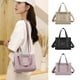 thumbnail image 1 of Bolso de nylon de gran capacidad para mujer - Bolsa de hombro impermeable cruzada, 20x12x17cm, caqui negro púrpura, 1 of 8