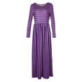 thumbnail image 2 of Vestido maxi a rayas jinwen para Mujer Plisado Con Manga 3/4 Y Bolsillos Multicolor L, 2 of 8