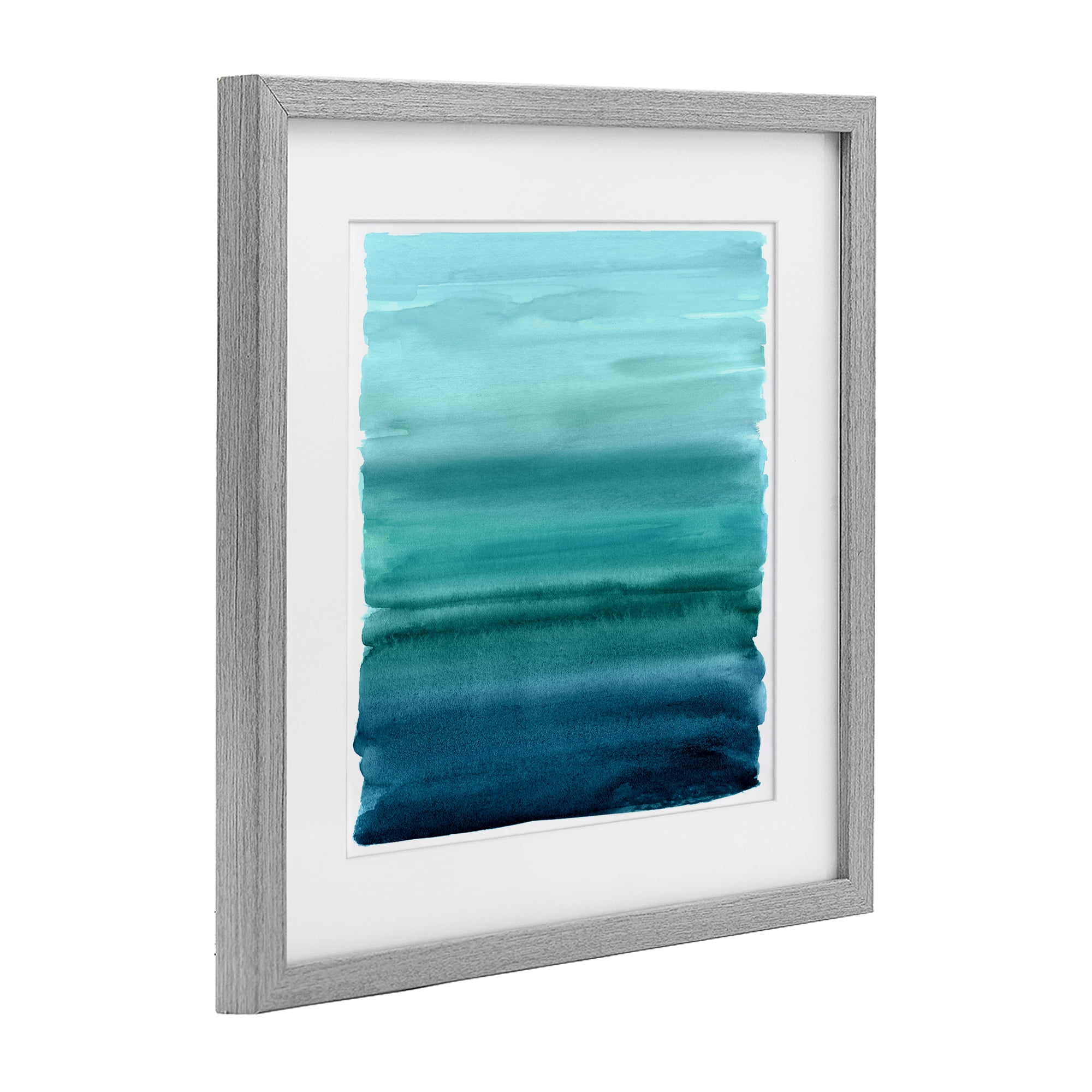 Stupell Industries Aqua Ombre Gradient Gray Framed Print Under Glass, design by Allie Corbin