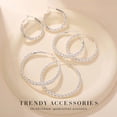 thumbnail image 4 of YOUNGYUE Silver Hoop Earrings for Women, Hypoallergenic Lightweight Large Thick Twisted Hoops, 50MM, 4 of 8