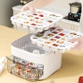 thumbnail image 3 of 50-Cube Ice Maker with Easy Press Cap Double Layer Ice Cube Maker Refrigerator Household Ice Storage Ice Box, 3 of 12