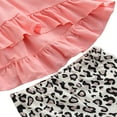 thumbnail image 4 of Little Girls Ruffle Flare Tunic Dress Top Striped Leggings Pants 2PC Outfits Set, 4 of 6