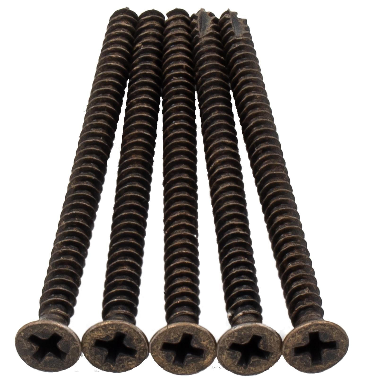 Door Hinge Screws, 9 x 23/4", 100Pack, Antique Brass by Stone Harbor Hardware