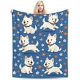thumbnail image 5 of Westie Blanket Super Soft Warm Fluffy Fleece Flannel Dog Animal Blanket Cozy Fuzzy Plush Stuff Bedding Blankets Gifts for Women Users men Women Adults 50"X40", 5 of 8