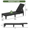 thumbnail image 2 of Uforic Outdoor Chaise Lounge Chairs Set of 2,with 4-Position Adjustable Backrest, Dark Black, 2 of 9