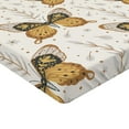 thumbnail image 4 of Ambesonne Jungle Boho Fitted Sheet, Modern Moth Pattern, California King, Pale Coffee and Off White, 4 of 5