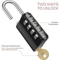 thumbnail image 2 of Outdoor Combination Padlock, 4 Digit Combination Lock with Key, Heavy Duty Weatherproof Gym Locker Lock with 2 Keys, for Fence, Case, Toolbox, 4 Pack, Black, 2 of 5