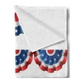 thumbnail image 2 of American Flag Soft Flannel Fleece Blanket, Flag Round Bunting Election Ornament Politic Union Ribbon Event Pattern Print, Cozy Plush for Indoor and Outdoor Use, 50" x 60", Blue Red, by Ambesonne, 2 of 5