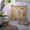 thumbnail image 3 of Carolines Treasures CJ1004-DPW1414 Letter D Initial Monogram - Tan Dots Fabric Decorative Pillow, 14Hx14W, multicolor, 3 of 4