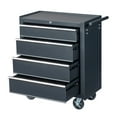 thumbnail image 2 of Seizeen 4-Drawer Rolling Tool Box, Garage Tool Chest Large Capacity, Lockable Tool Cart Organizer on Wheels with Sliding Drawers, Black, 2 of 12