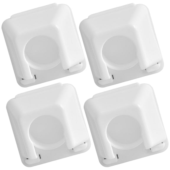 Clispeed 4Pcs Strong White Curtain Rod Holders Compatible with Window and Door Rods