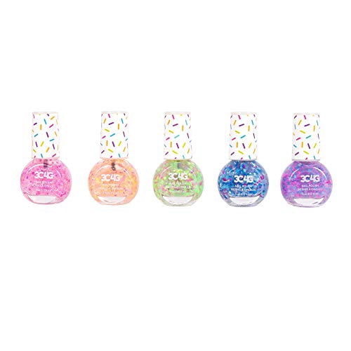 3C4G: Confetti Nail Polish Set - 5 Bottles, Make It Real, Tweens & Girls, Non-Toxic Long-Lasting Polish, Festive Glitter, Vibrant Colors, Three Cheers For Girls, Kids Ages 8+