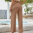 thumbnail image 7 of Chbgutlmr Work Pants for Women Wide Leg Button High Waist Office Business Casual Outfits Trousers Fall, 7 of 7