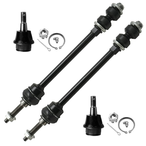 Detroit Axle - Front Ball Joints Sway Bars for 4WD 2002-2005 Dodge Ram 1500, 2 Lower Ball Joints 2 Sway Bar Links 2003 2004 Replacement