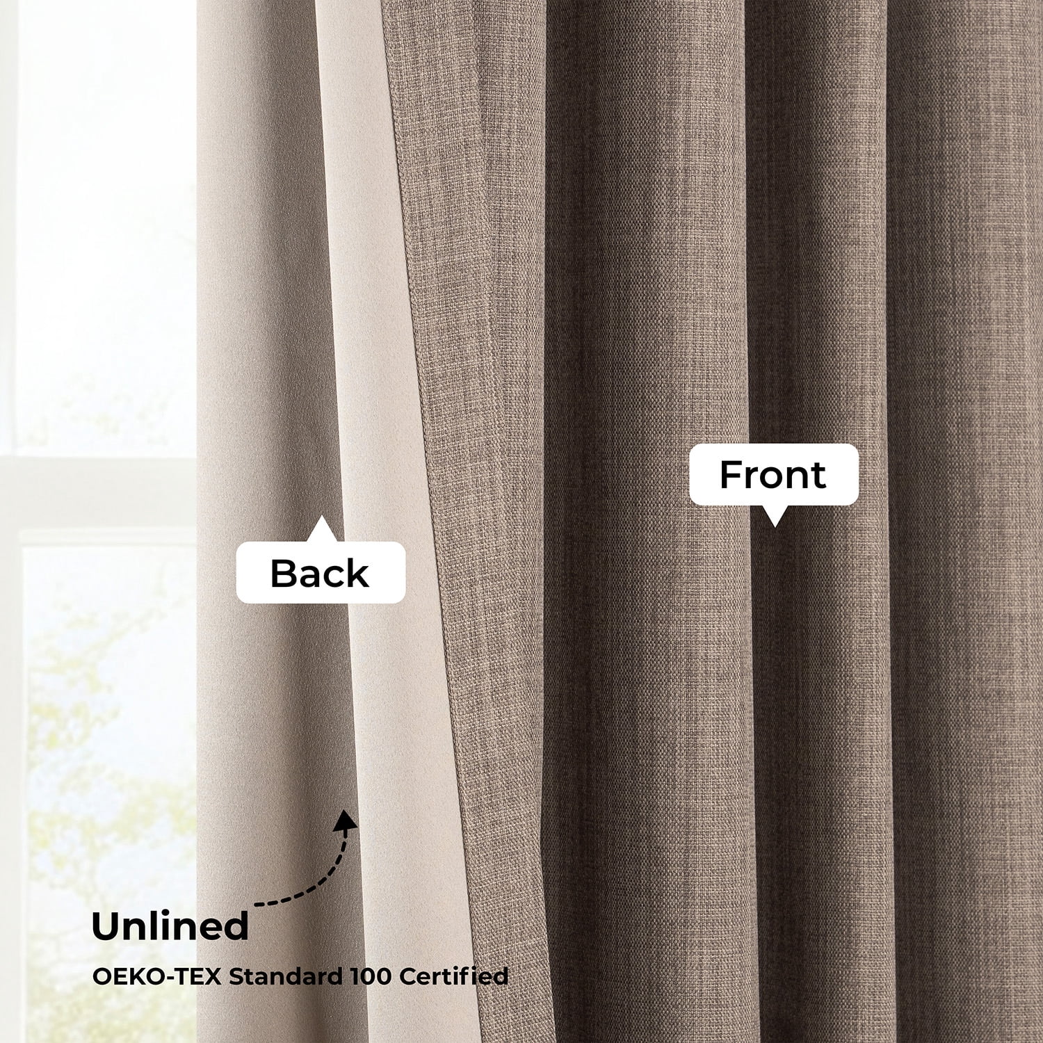 HPD Half Price Drapes Dutch Cocoa Grommet Faux Linen Room Darkening Curtains for Bedroom & Living Room Curtains (1 Panel), Door & Window Curtains 108 inches long, 50W X 108L