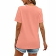 thumbnail image 5 of SEAOPEN Women's Summer Tops V Neck Short Sleeve T Shirts Casual Basic Loose Fit Tee Today Orange,S, 5 of 6