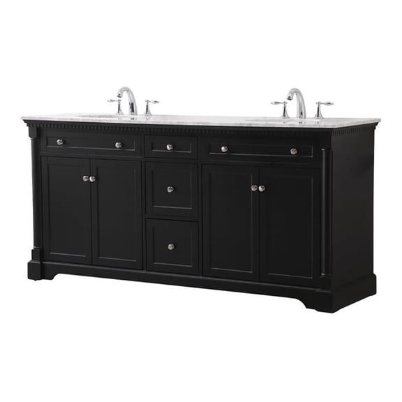 72 inch double bathroom vanity set in black