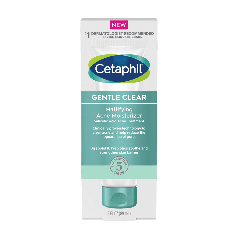 Cetaphil Face Moisturizer, Gentle Clear Mattifying Acne Moisturizer With 0.5 Salicylic Acid