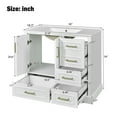 thumbnail image 2 of 36" Bathroom Vanity with Ceramic Sink, Floor Standing Single Basin Vanity Set Featuring 2 Soft-Close Doors & 4 Drawers, Gold Metal Handle White Cabinet for Modern Bathrooms, 2 of 7