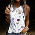 thumbnail image 2 of USSUMA Plus Womens Tops Dressy Casual Cute Loose Workout Tank Vest Crewneck Women's Tunics Floral Print Basic Tee T Shirts for Women Sleeveless Summer Blouses Trendy, 2 of 5