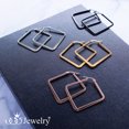thumbnail image 5 of 555Jewelry Stainless Steel Geometric Shaped Large Statement Square Hoop Earrings for Women, Dangle Drop Geometric Hoop Earrings, Classic Trendy Simple Earrings for Women, Gold, 5 of 5