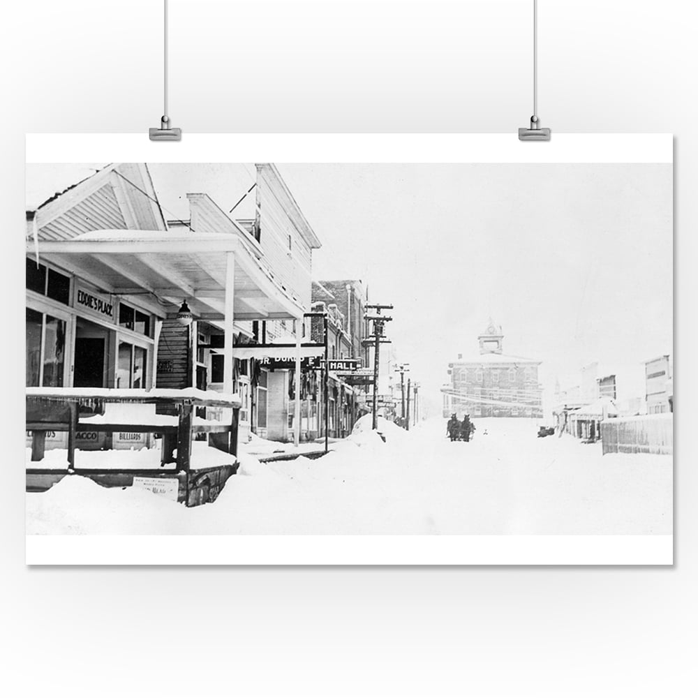 St. Helens, Oregon Winter Scene in Town (16x24 Giclee Gallery Print