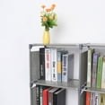 thumbnail image 3 of OULII Bookshelves for Kids Grey Metal Hollow Design Strong Load Bearing for School 1Set, 3 of 6