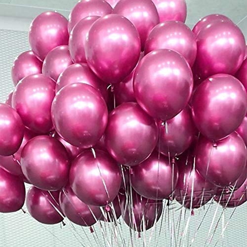Globo Cromado Rosa Fuerte 12 pulgadas Paquete de 50 Aplusplanet